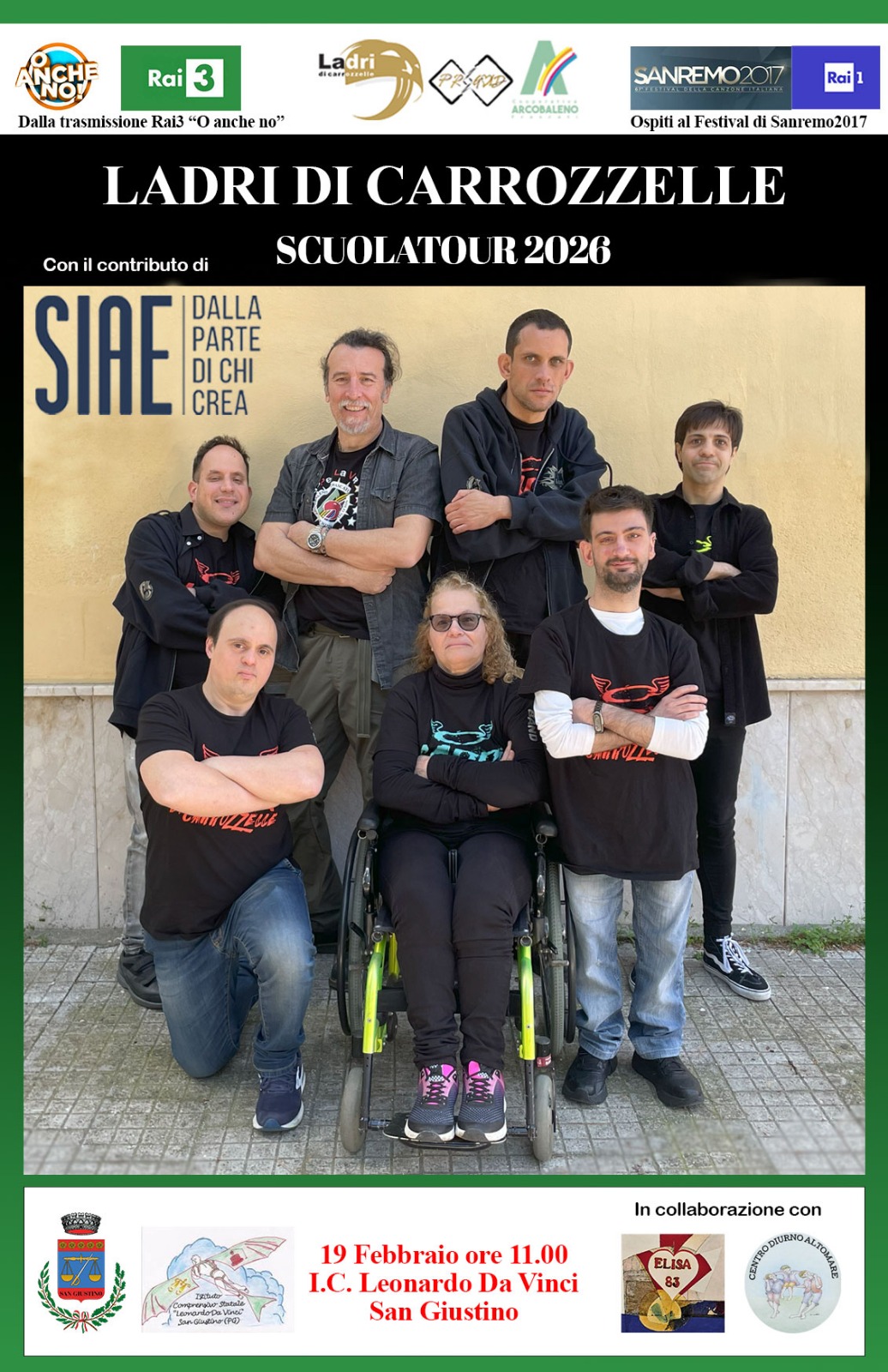 San Giustino - Inizia lo &ldquo;Scuolatour&rdquo; 2026 de &ldquo;I ladri di carrozzelle&rdquo;