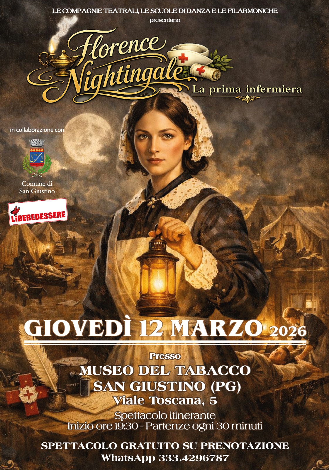 San Giustino - Una luce nella notte: a teatro la storia di Florence Nightingale