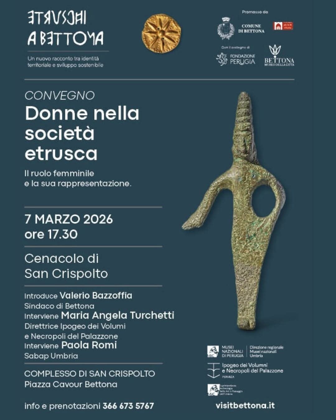 Locandina convegno “Donne nella società etrusca