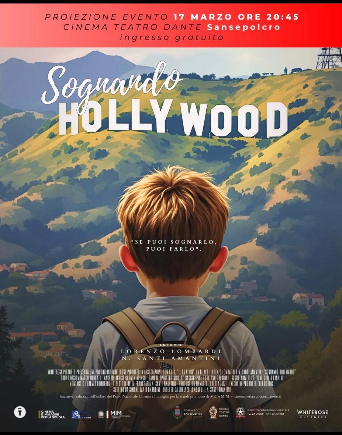 Locandina iniziativa per il film “Sognando Hollywood”