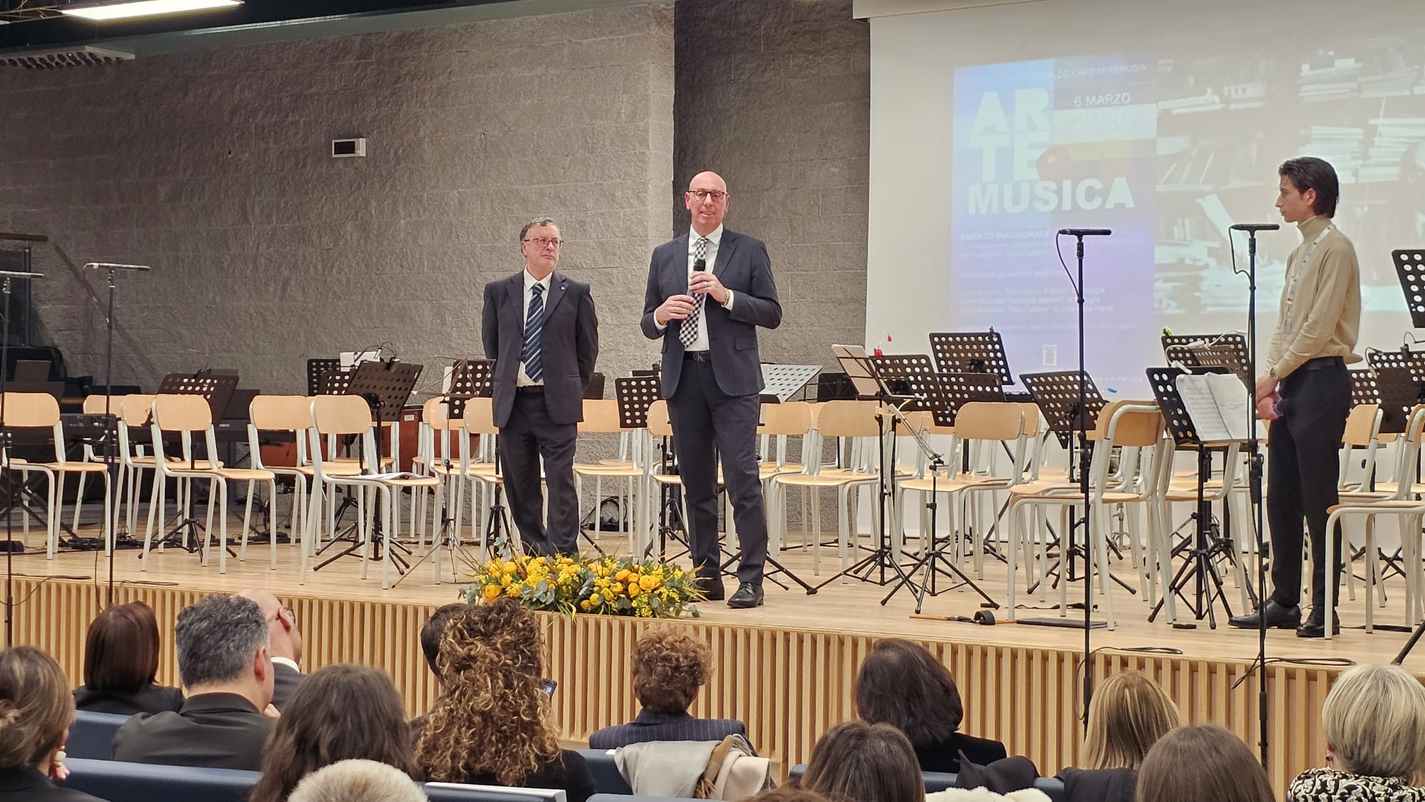 Il presidente della Provincia di Perugia, Massimiliano Presciutti interviene alla cerimonia di inaugurazione