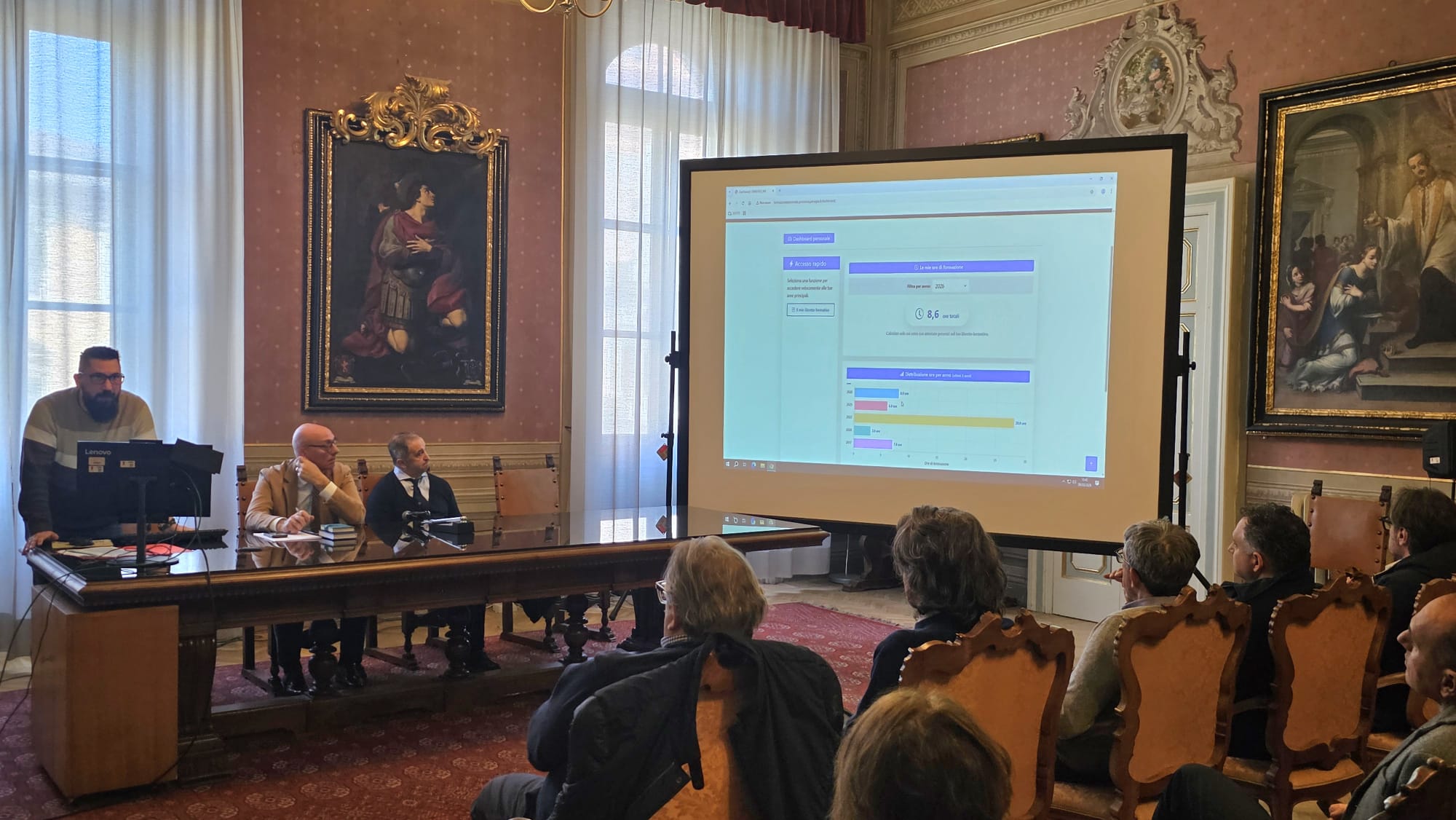 Immagine della presentazione nella sala Falcone e Borsellino di “Ennuplo Wx”