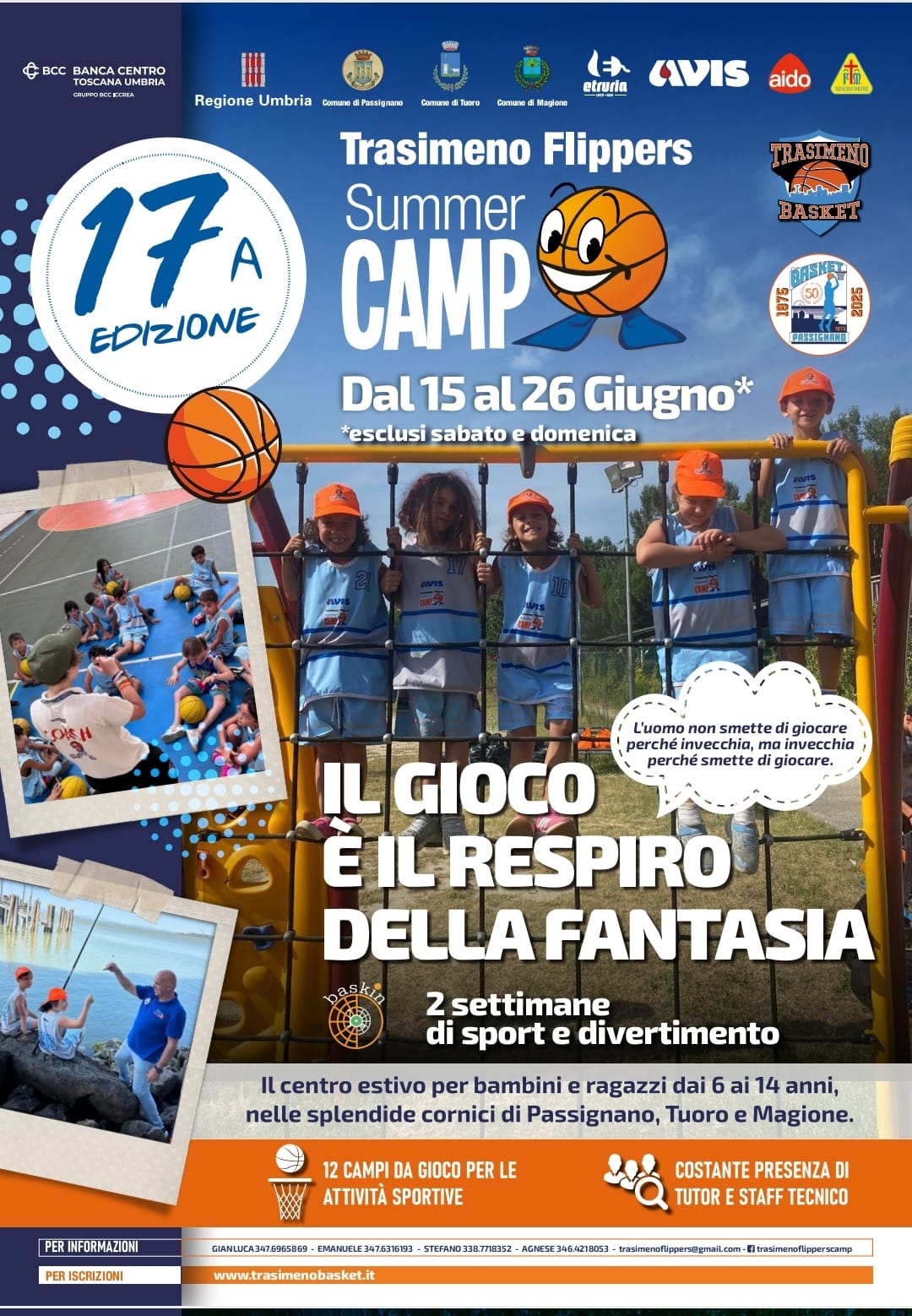 Aperte le iscrizioni alla XVII edizione del Trasimeno Flippers Summer Camp