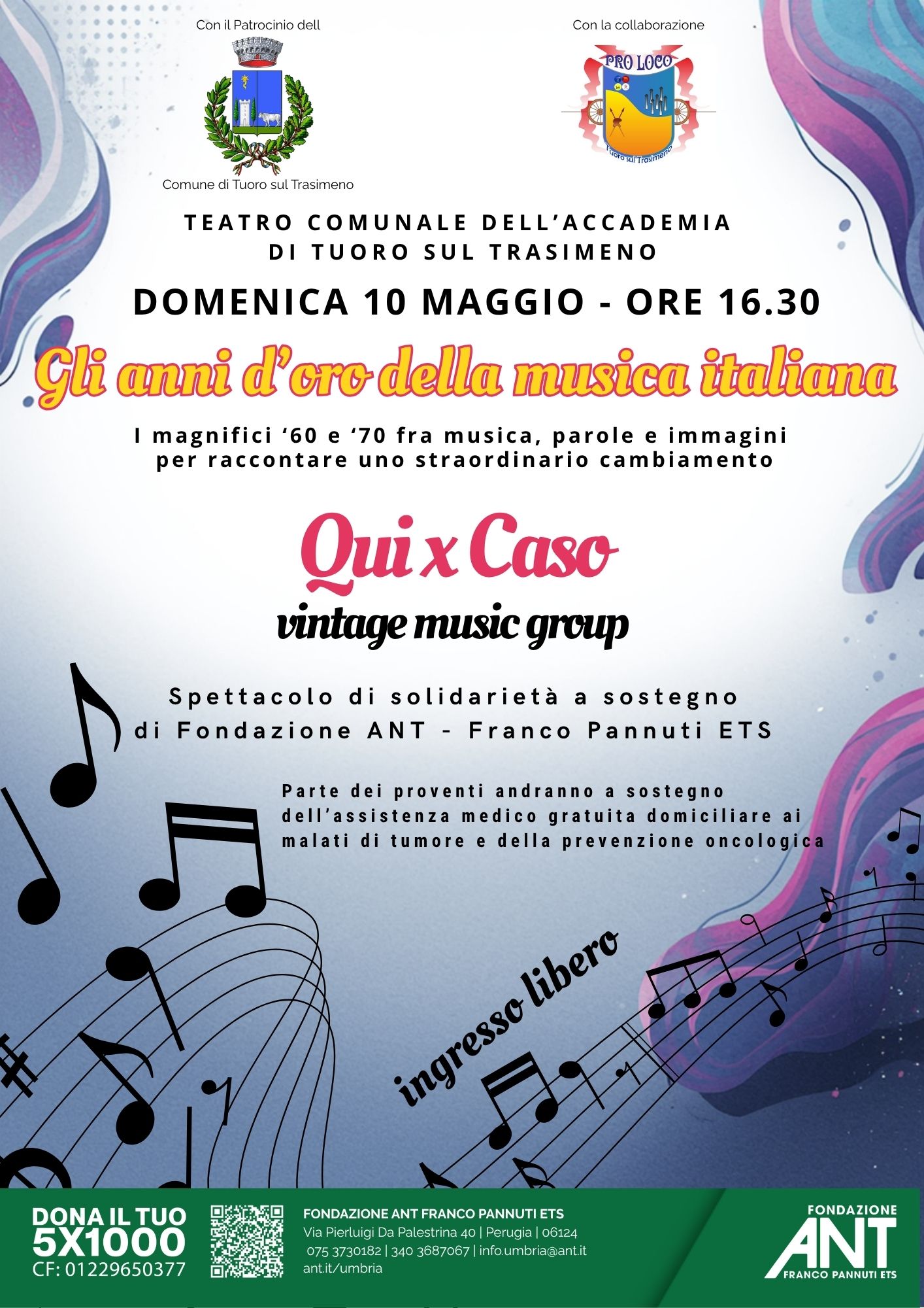 Musica e solidariet&agrave; &ndash; Al teatro comunale di Tuoro sul Trasimeno il concerto dei Qui X Caso