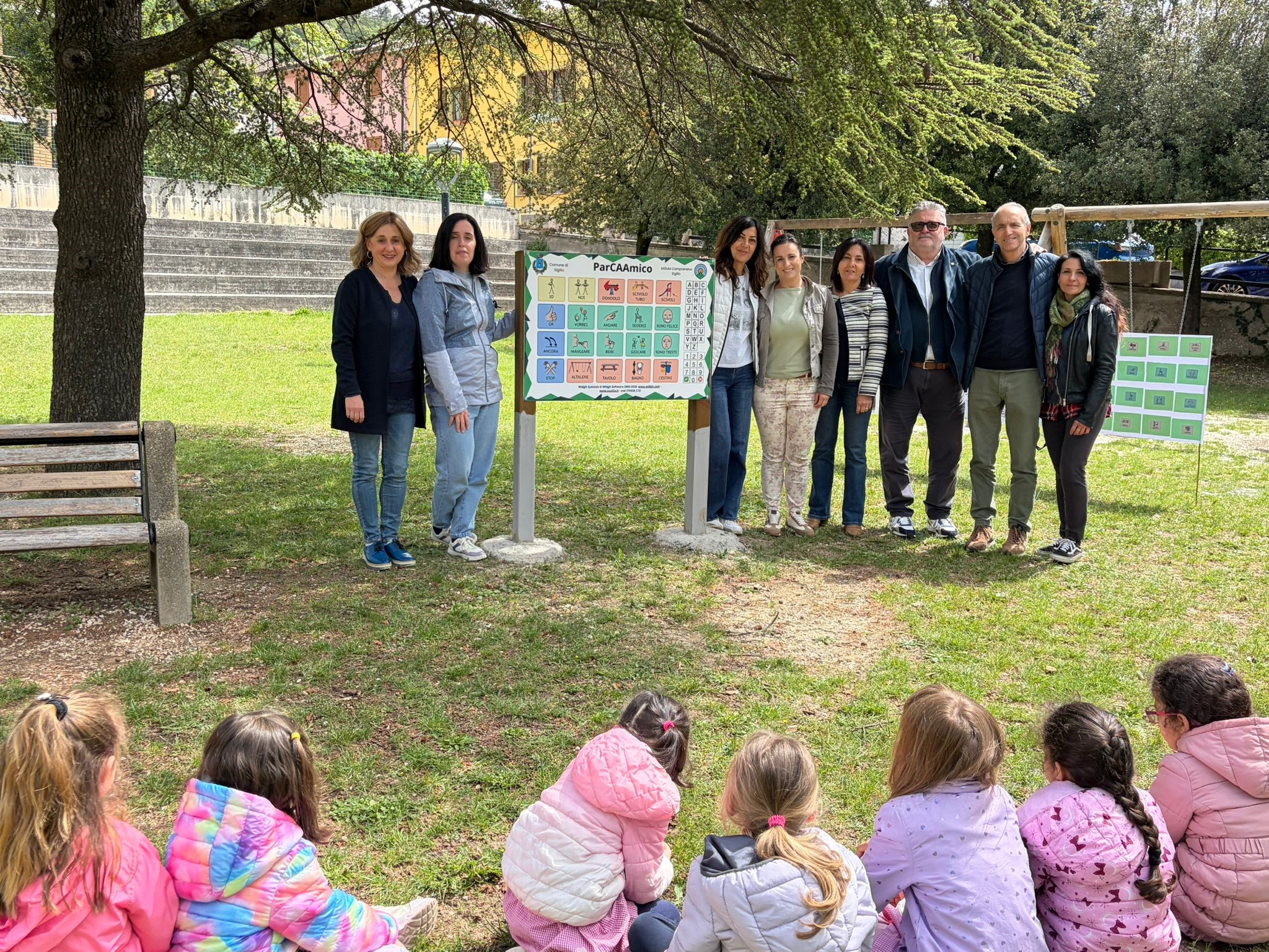 Inaugurazione pannelli comunicativi in CAA nei parchi giochi di Sigillo