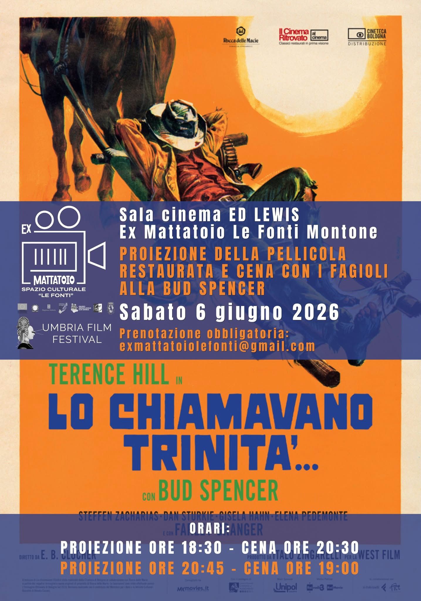 Locandina proiezione film all'Ex Mattatoio Le Fonti