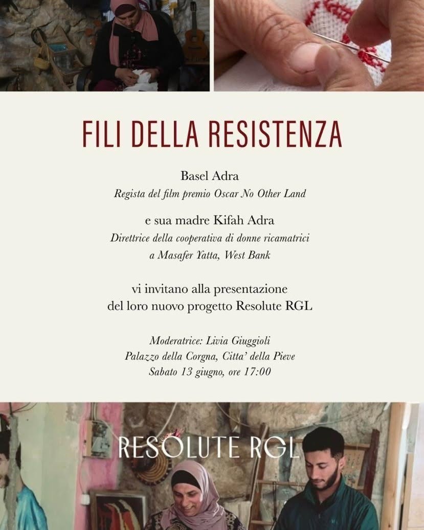 "Fili della Resistenza" - Città della Pieve accoglie il progetto di Basel e Kifah Adra "Fili della Resistenza" - Città della Pieve accoglie il progetto di Basel e Kifah Adra