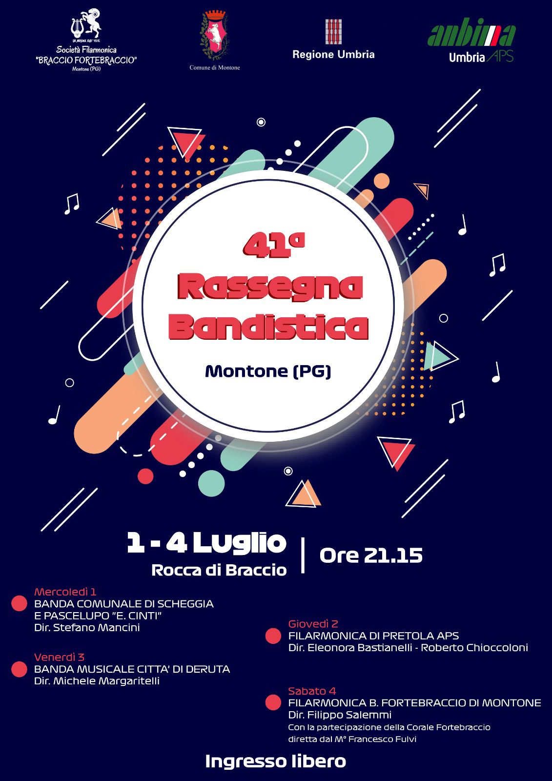 Locandina della 41esima Rassegna Bandistica di Montone