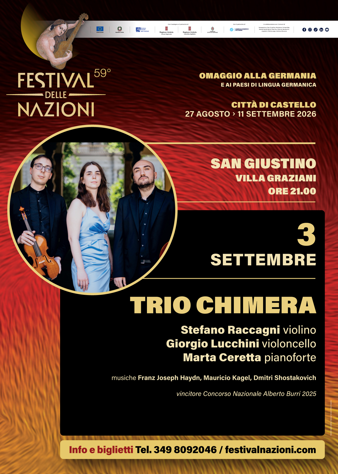 Locandina del concerto del Trio Chimera 