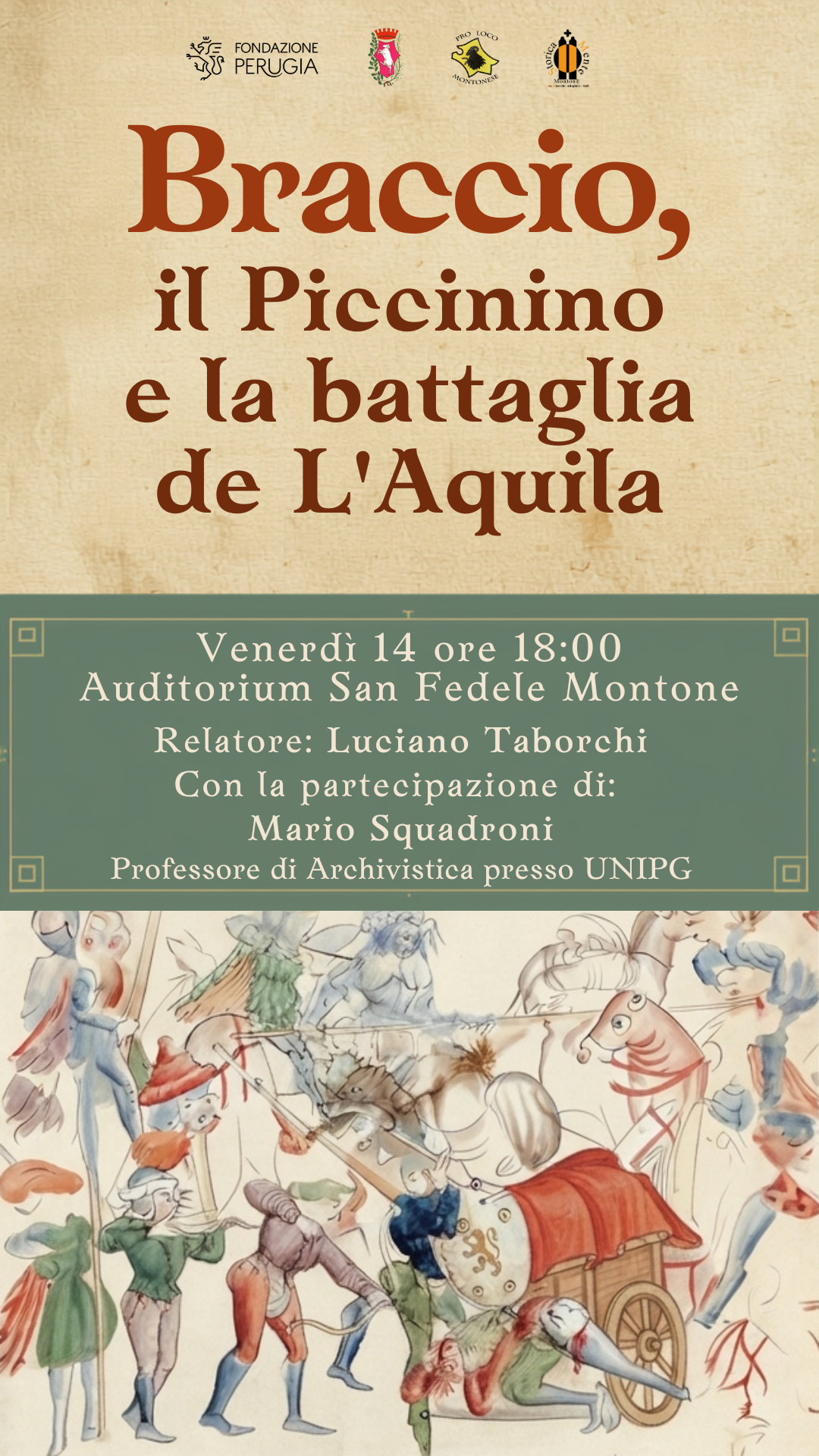 A Montone un viaggio nel Quattrocento con la conferenza &ldquo;Braccio, il Piccinino e la battaglia de L&rsquo;Aquila&rdquo;
