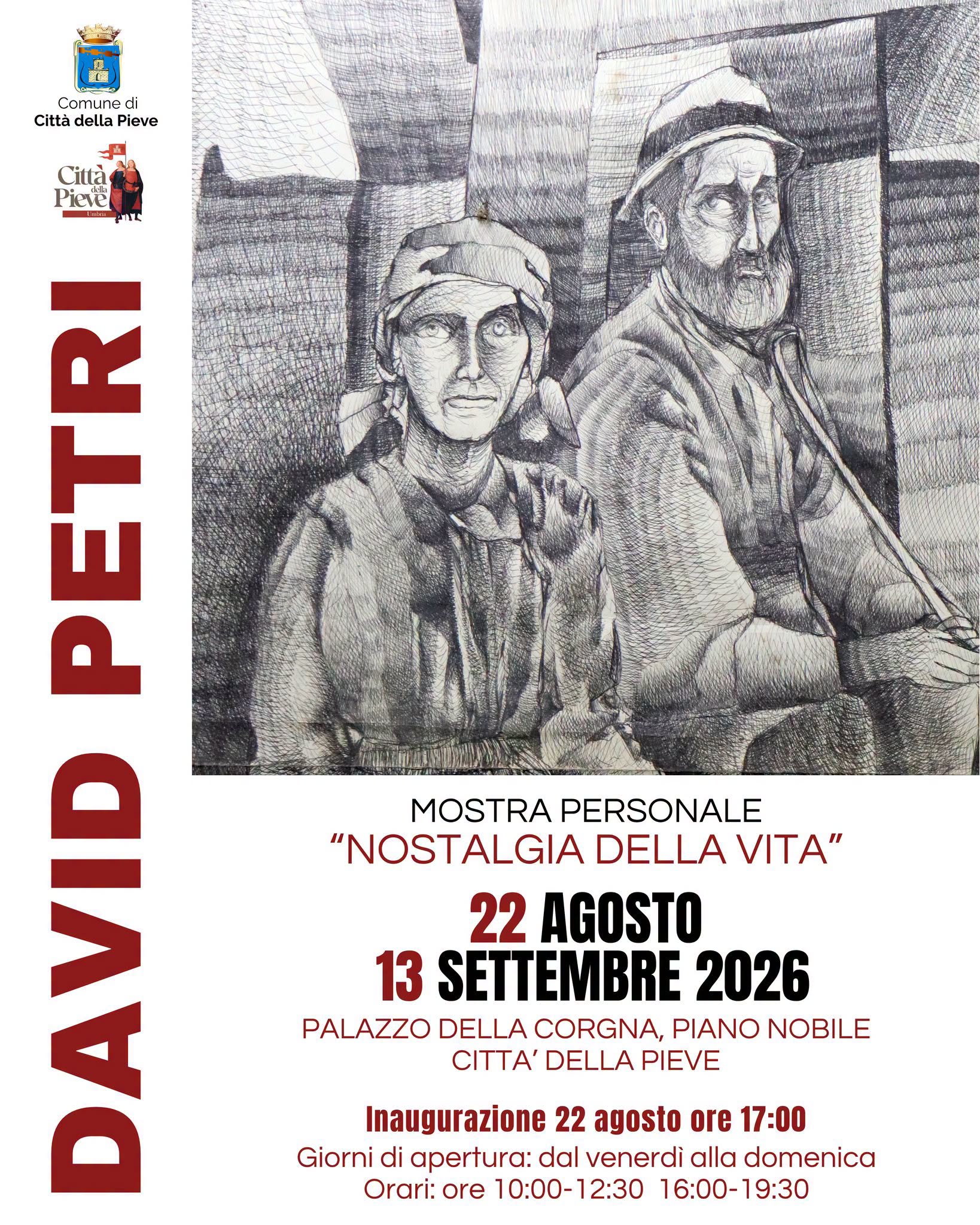 Citt&agrave; della Pieve &ndash; Arte, a Palazzo Della Corgna la mostra personale di David Petri