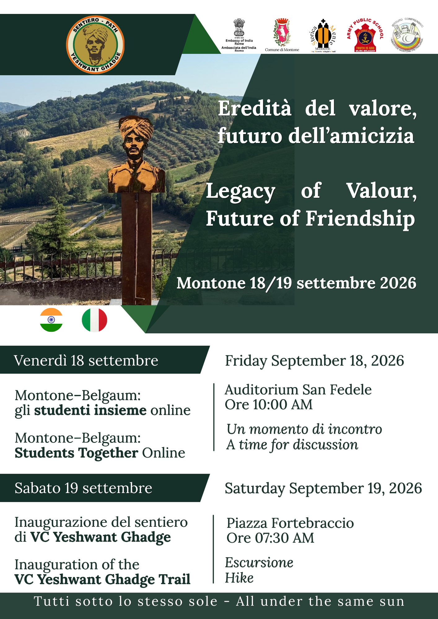 Locandina evento “Eredità del valore, futuro dell’amicizia”