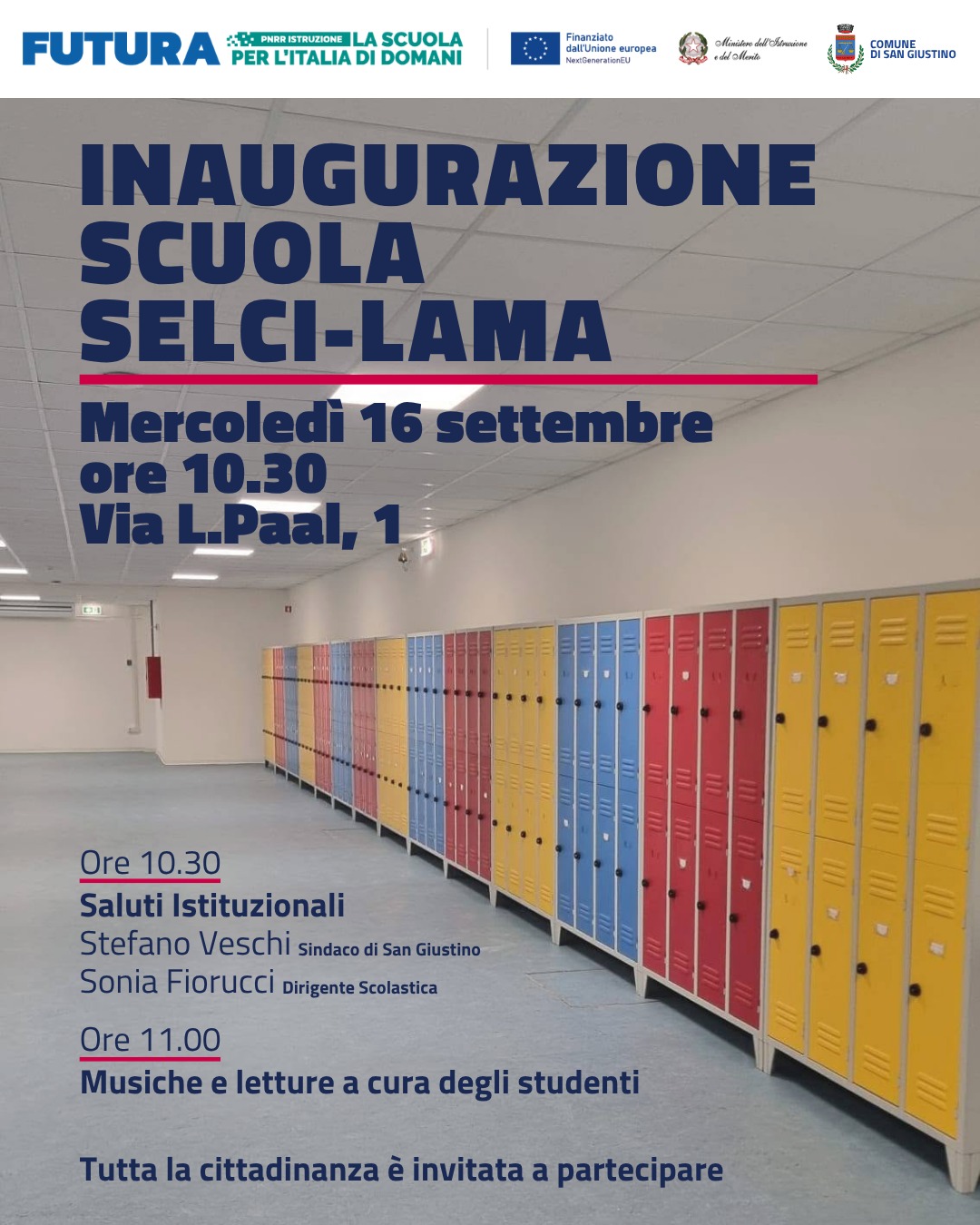 San Giustino - Mercoledì 16 settembre l'inaugurazione della scuola di Selci-Lama dopo i lavori di riqualificazione energetica e adeguamento sismico San Giustino - Mercoledì 16 settembre l'inaugurazione della scuola di Selci-Lama dopo i lavori di riqualificazione energetica e adeguamento sismico