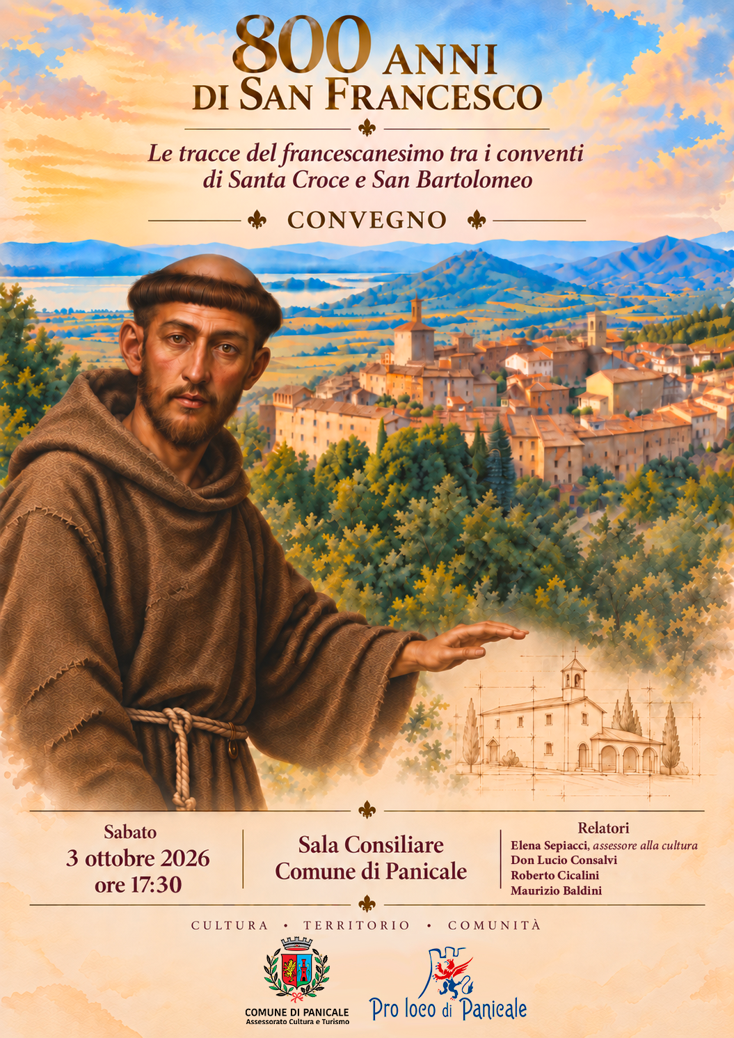 VIII Centenario francescano – L’omaggio di Panicale al Poverello VIII Centenario francescano – L’omaggio di Panicale al Poverello