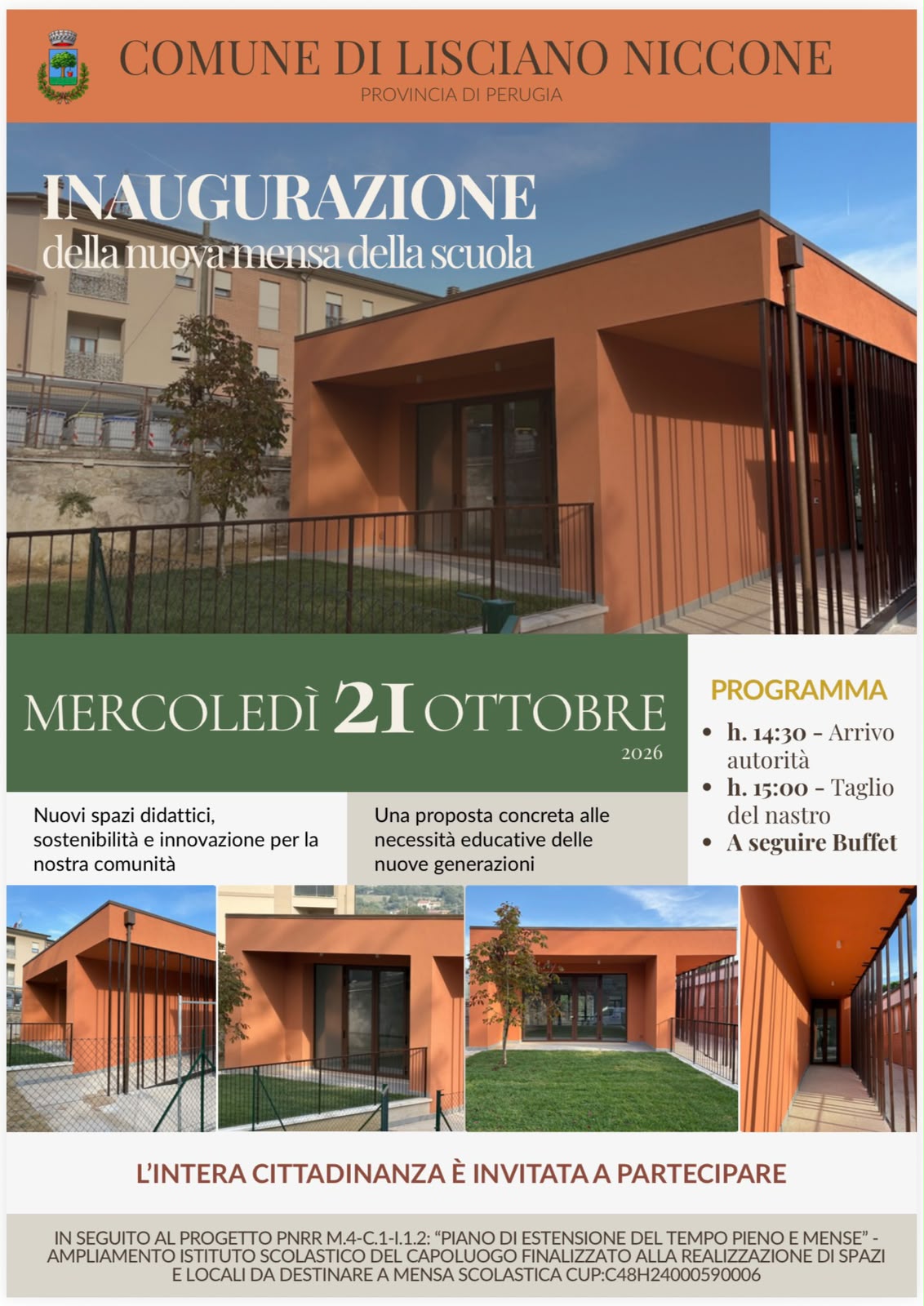 Scuole – Lisciano Niccone, domani il taglio del nastro della nuova mensa Scuole – Lisciano Niccone, domani il taglio del nastro della nuova mensa