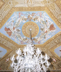 FOTO 14: Soffitto Sala dei Ricevimenti (residenza Prefettizia), “Arazzo della Gloria”, Domenico Bruschi, 1874.