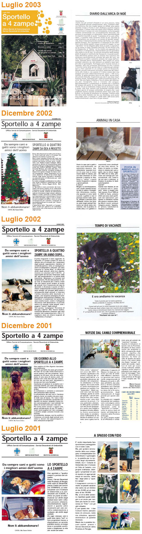 La rivista Sportello a 4 zampe