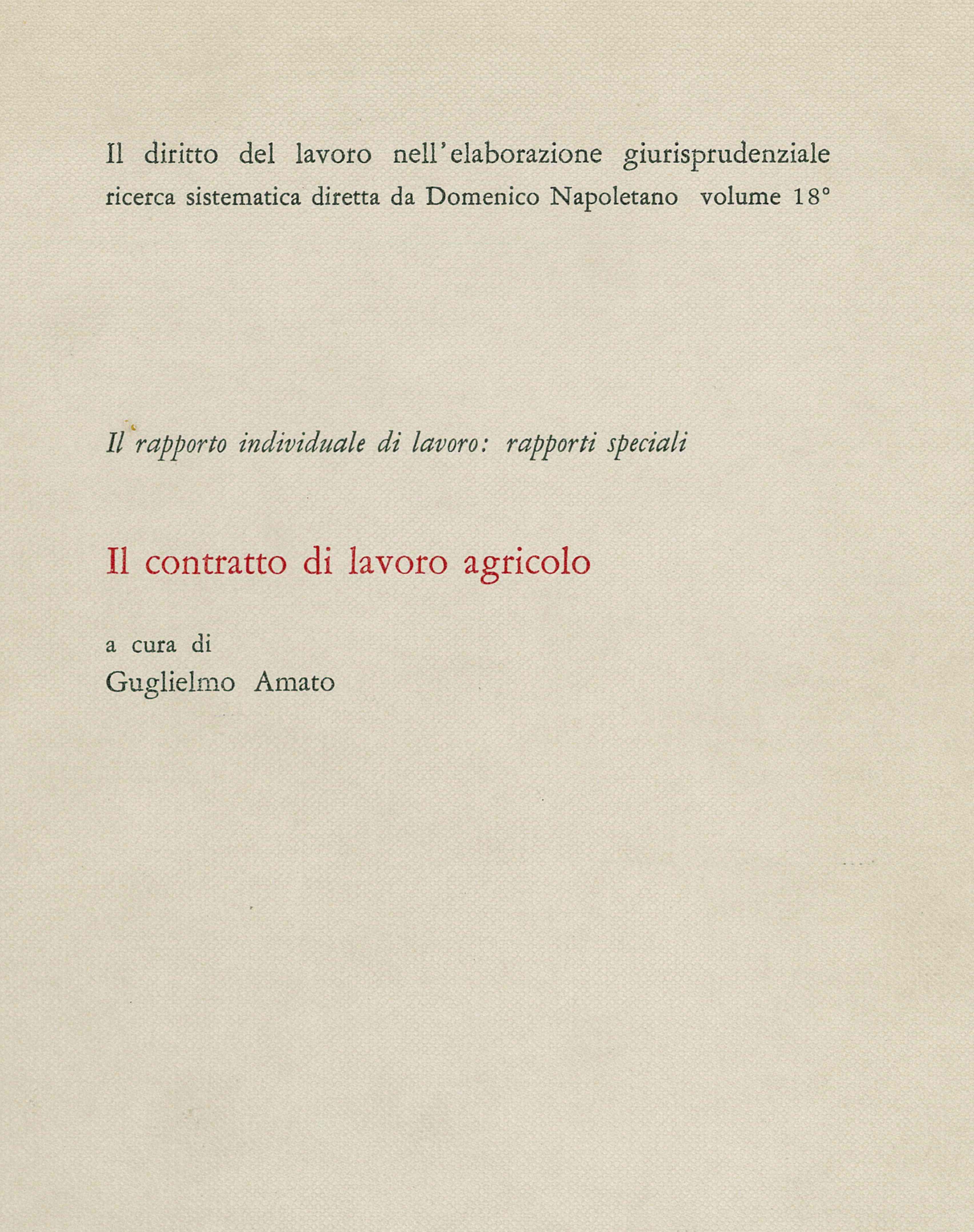 Il contratto di lavoro agricolo
