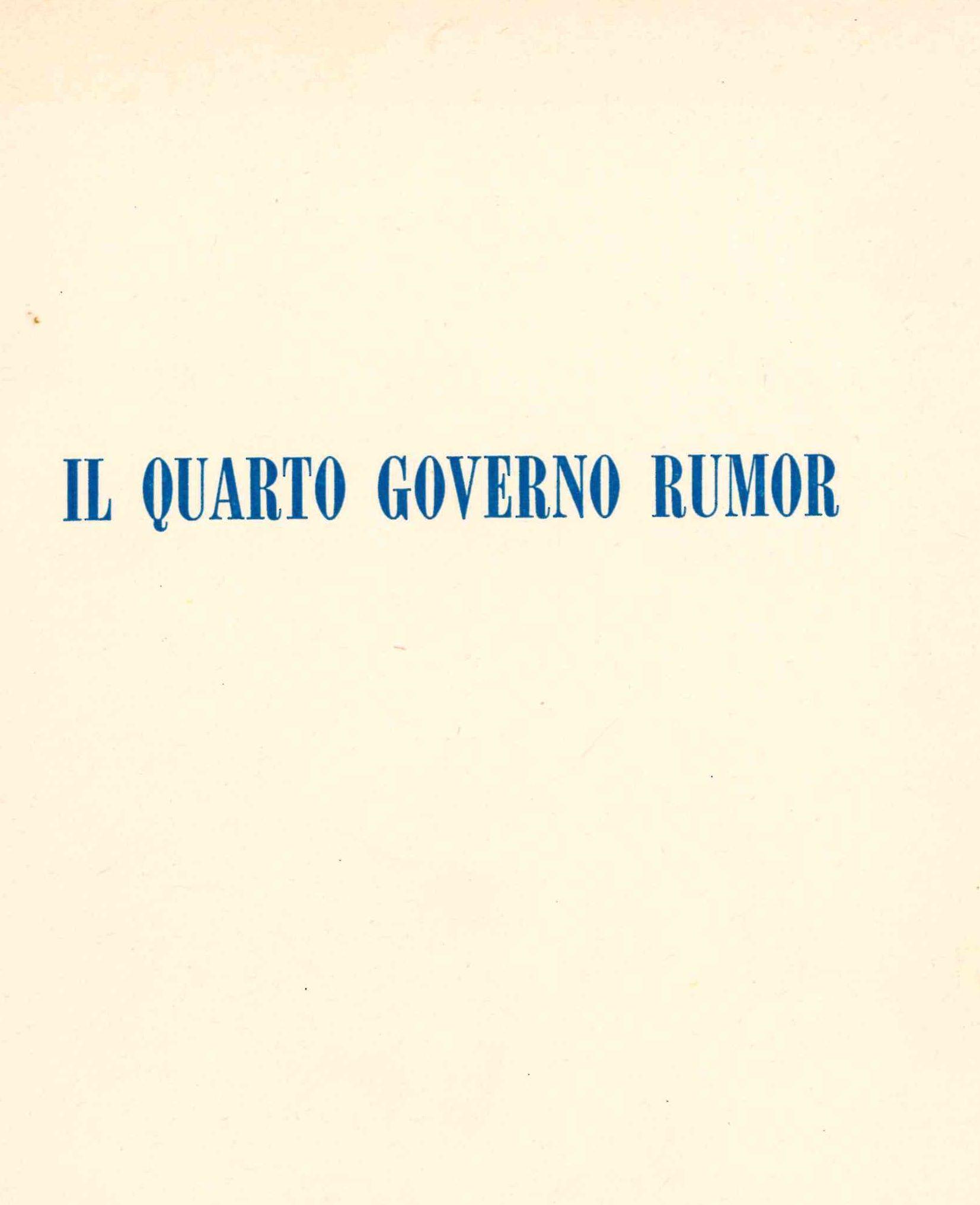 Il quarto Governo Rumor