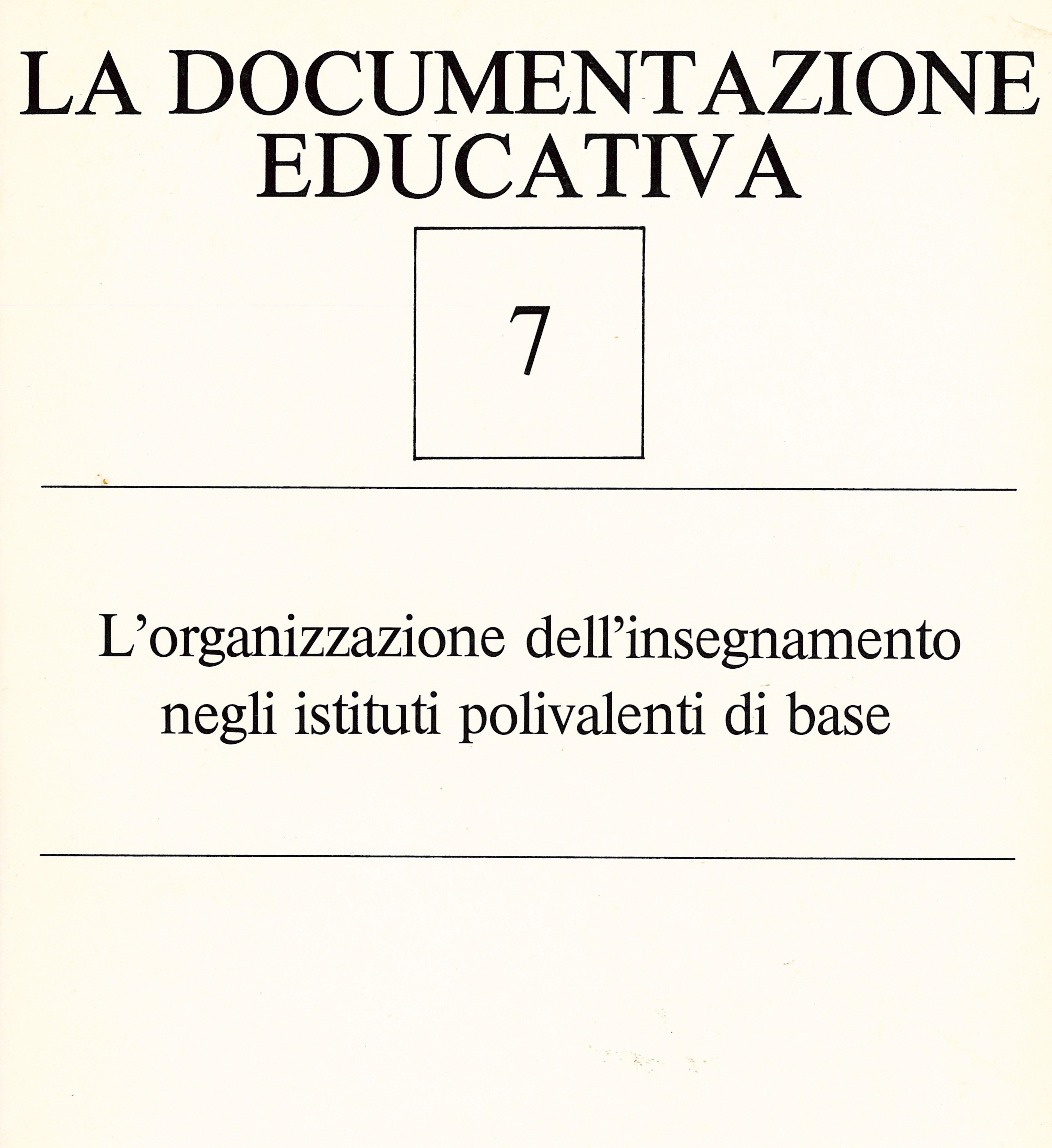 Organizzazione dell'insegnamento