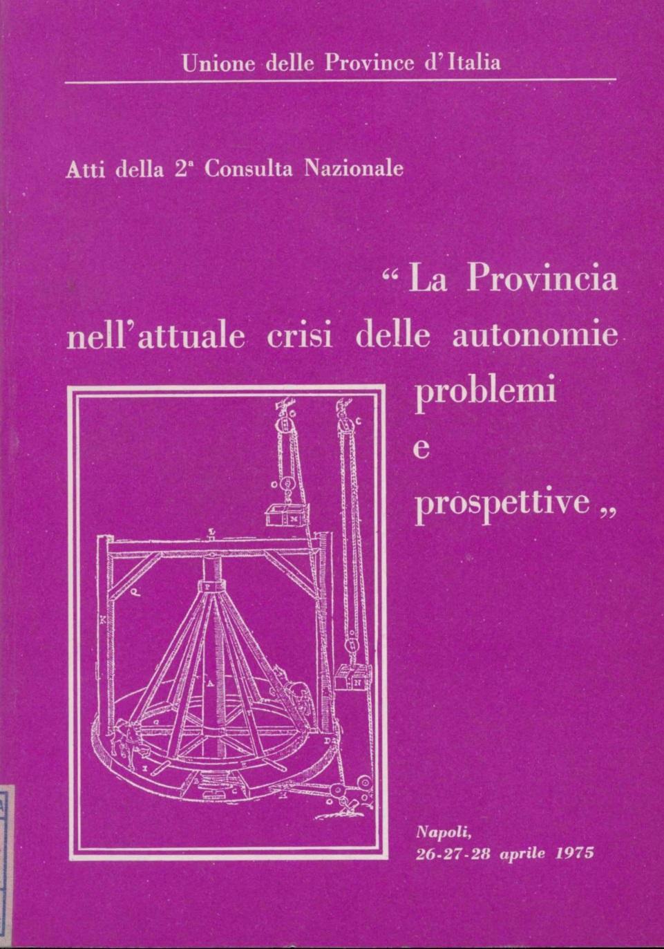 La Provincia nell'attuale crisi