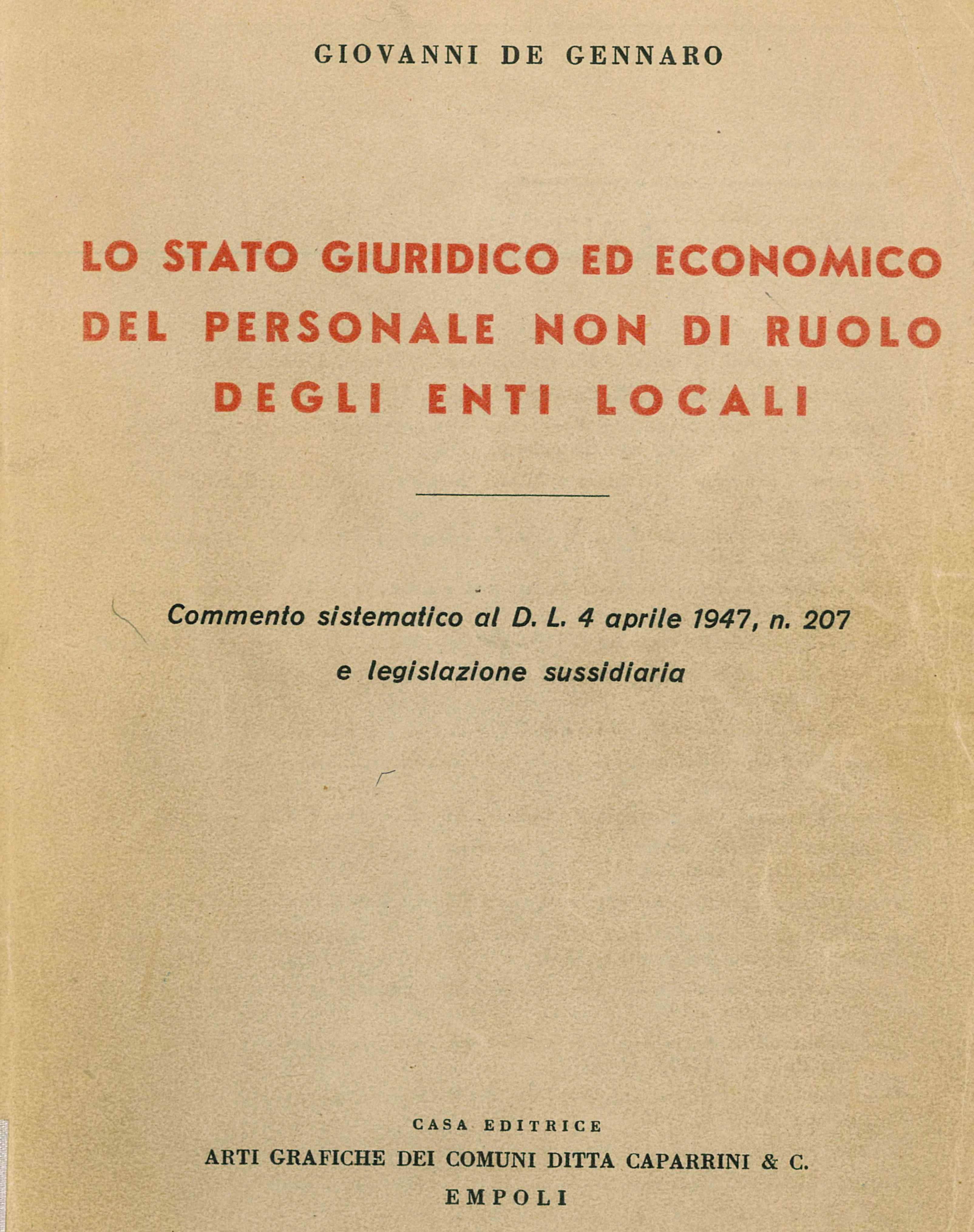Stato giuridico del personale non di ruolo