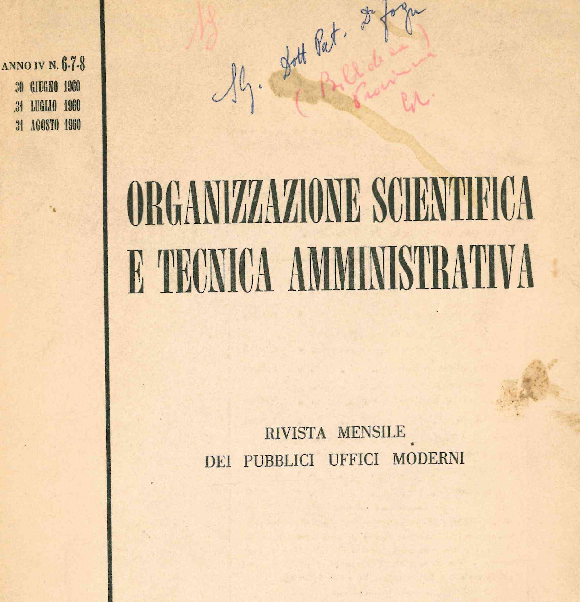 Organizzazione scientifica e tecnica amministrativa