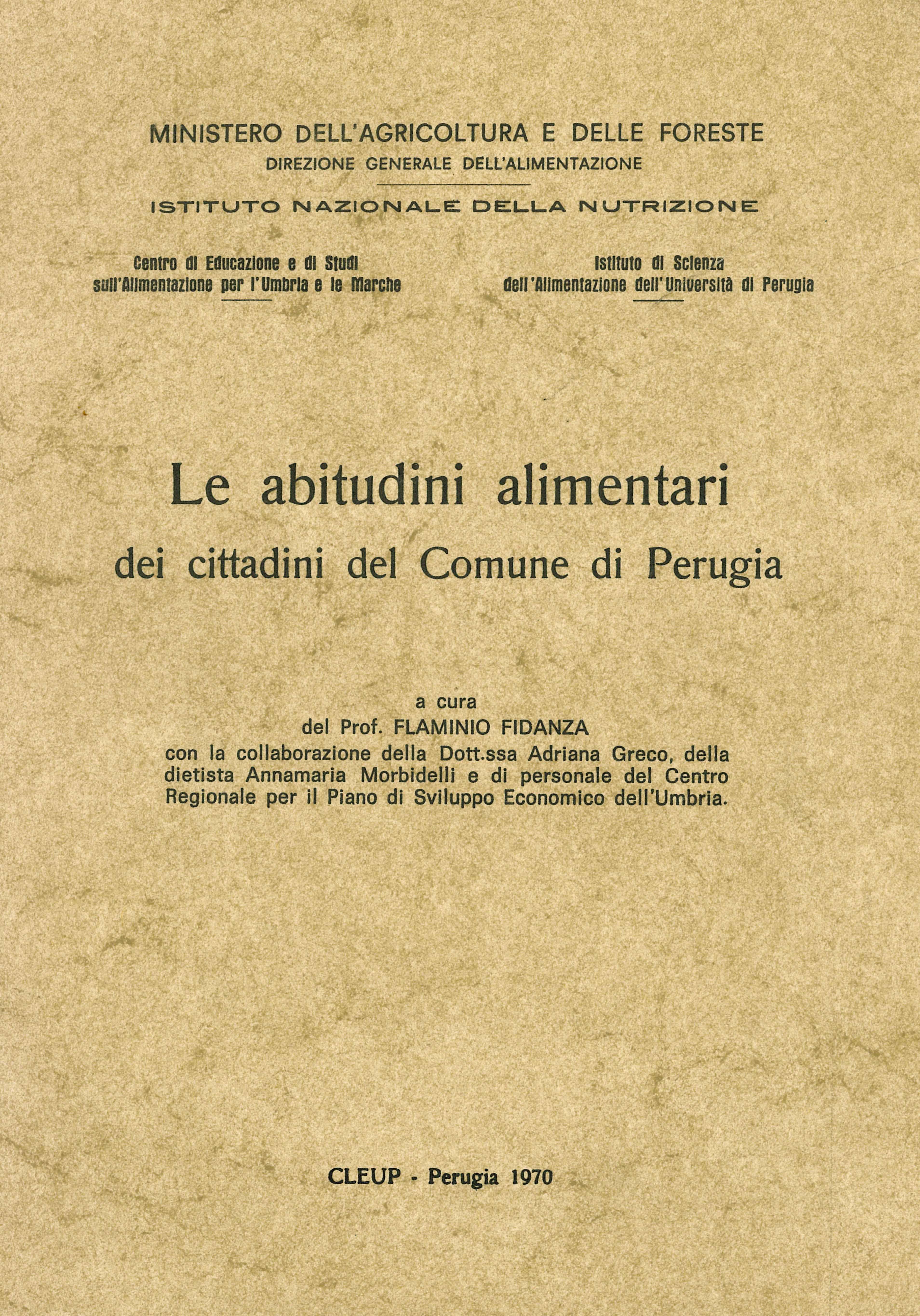 Le abitudini alimentari dei cittadini del comune di Perugia