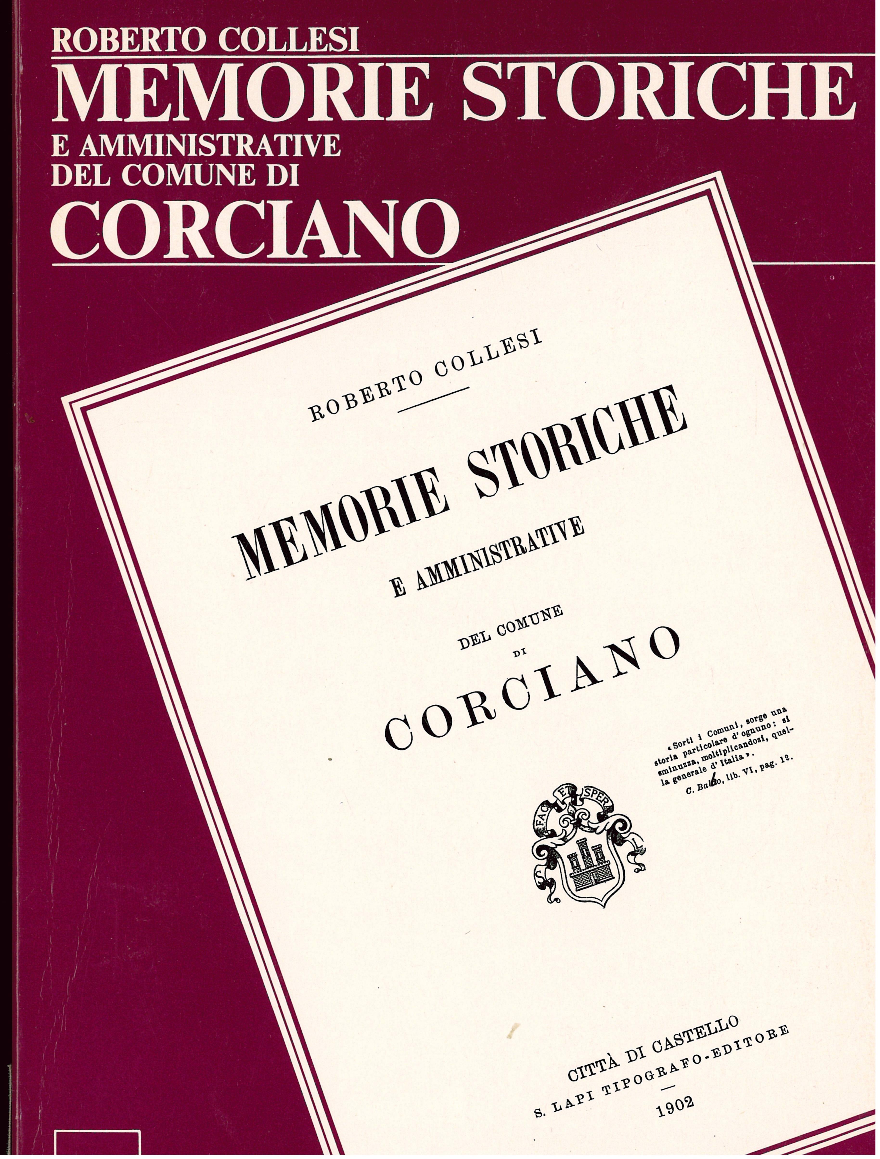 Memorie storiche e amministrative del comune di Corciano