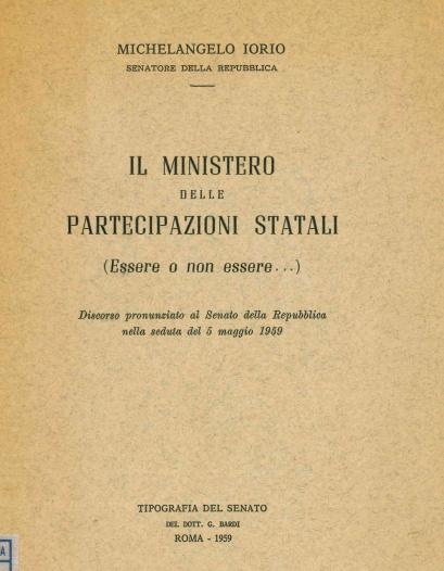 Il Ministero delle Partecipazioni Statali