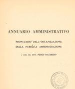 Annuario amministrativo: prontuario organizzativo