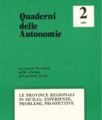 le Province regionali in Sicilia: esperienze, problemi, prospettive