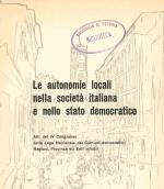 Le autonomie locali nella società italiana e nello stato democratico