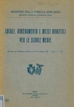Locali, arredamento e mezzi didattici per le scuole medie